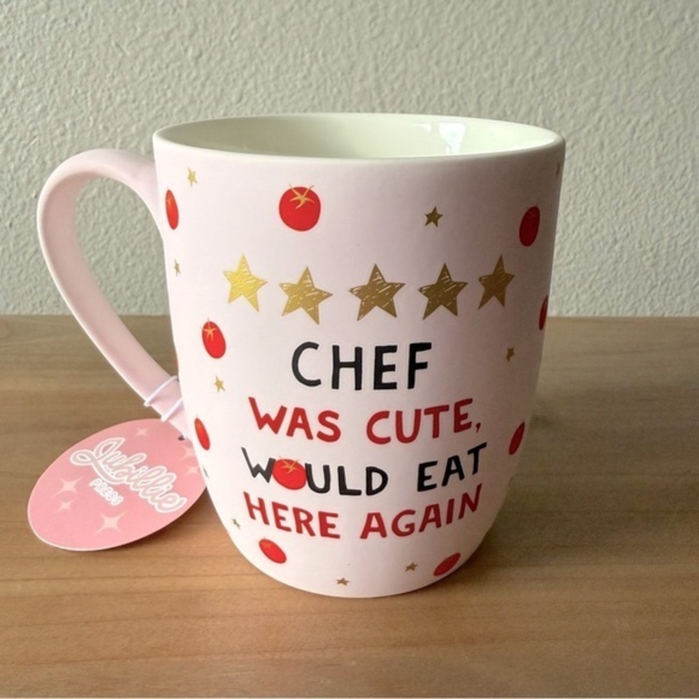 NWT Jubillie soft touch “chef was cute” five star mug